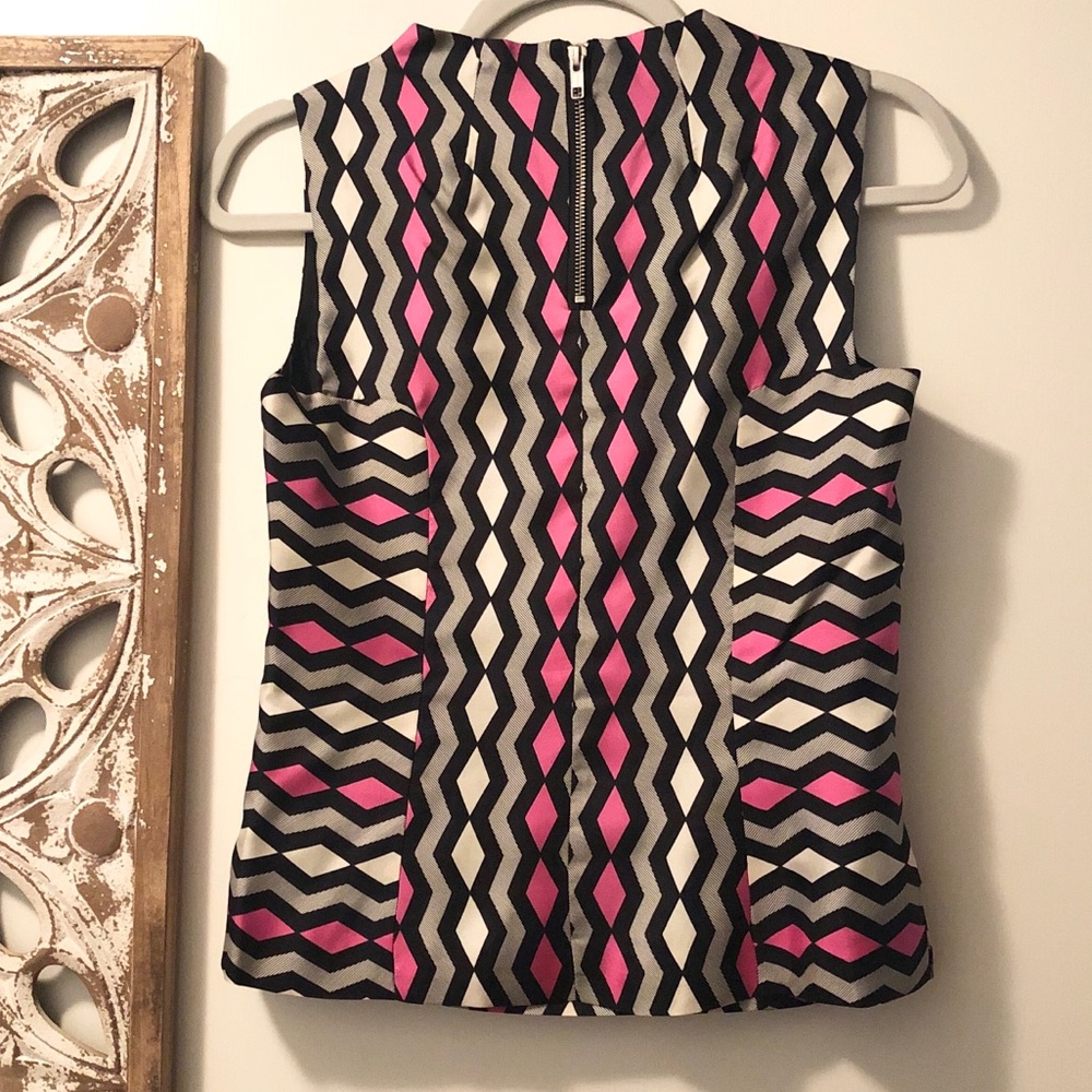 Milly Pink and Black Geometric Patterned Top - Picture 8 of 8